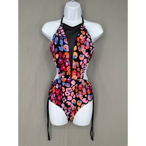 Cupshe Swimsuit Bathing Suit Womens Medium Pink Animal Print One Piece Leopard